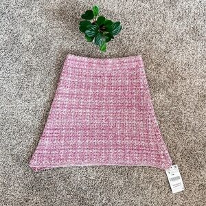 NWT Indefeir Pink Tweed Stretch A Line Skirt